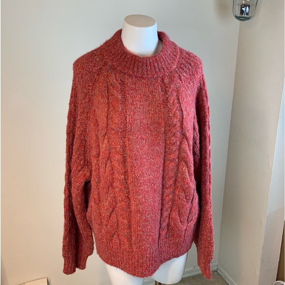 Universal Thread Reddish Orange Chunky Cable Knot Sweater- XL - Picture 1 of 13